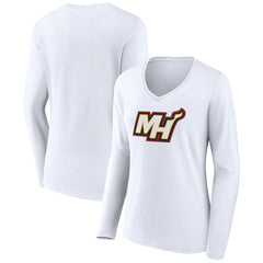 NBA Miami Heat Women's Alternate Logo V-Neck Long Sleeve T-Shirt