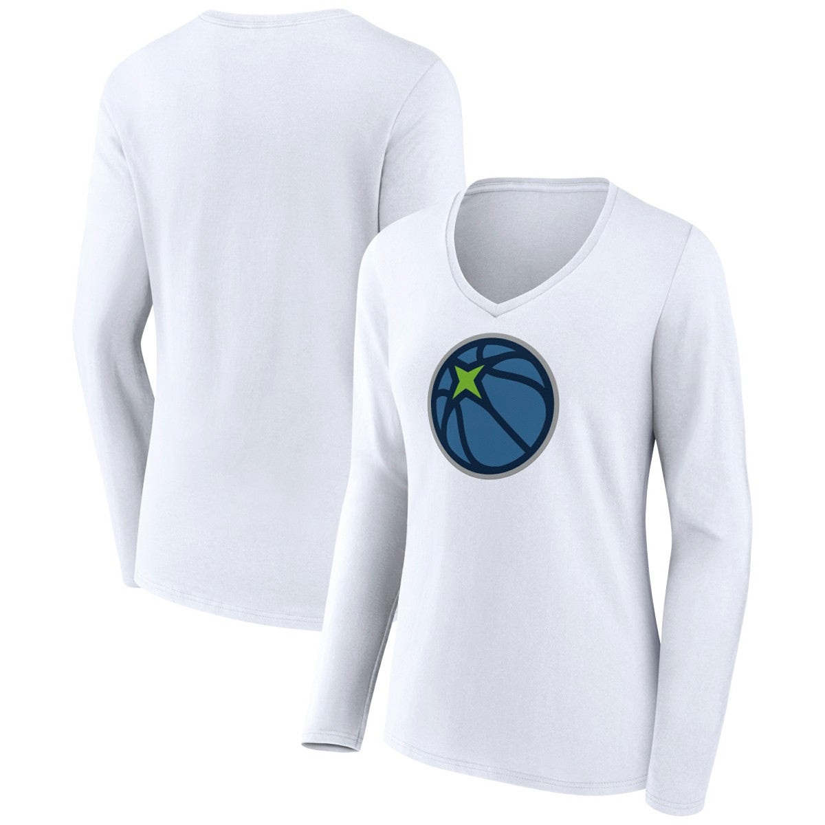 NBA Minnesota Timberwolves Women's Alternate Logo V-Neck Long Sleeve T-Shirt