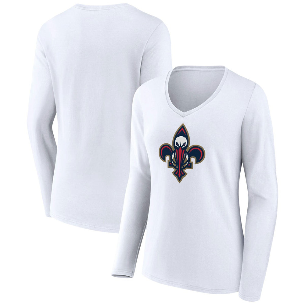NBA New Orleans Pelicans Women's Alternate Logo V-Neck Long Sleeve T-Shirt
