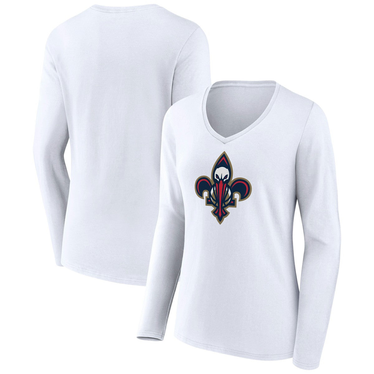 NBA New Orleans Pelicans Women's Alternate Logo V-Neck Long Sleeve T-Shirt
