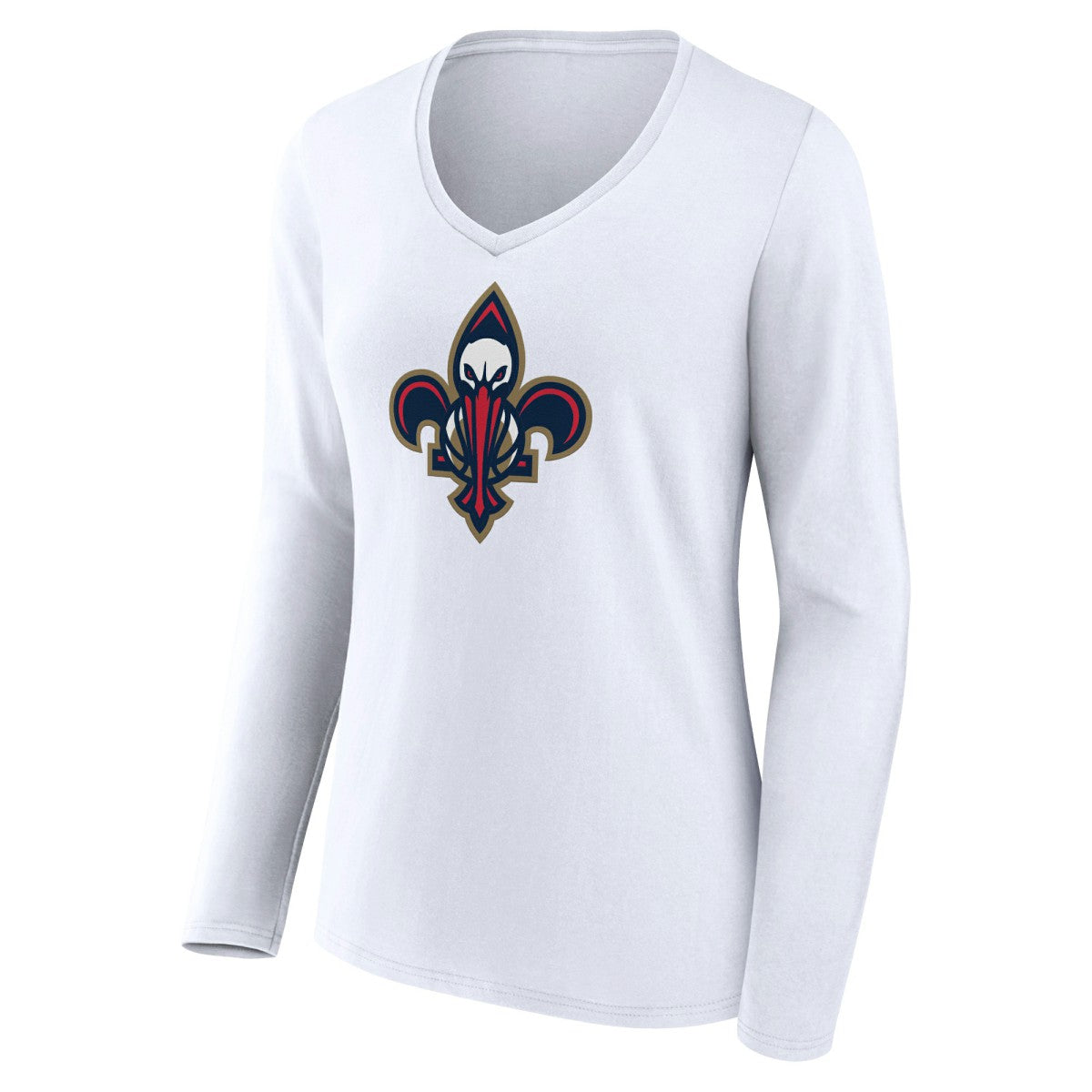 NBA New Orleans Pelicans Women's Alternate Logo V-Neck Long Sleeve T-Shirt
