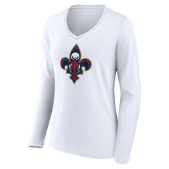 NBA New Orleans Pelicans Women's Alternate Logo V-Neck Long Sleeve T-Shirt