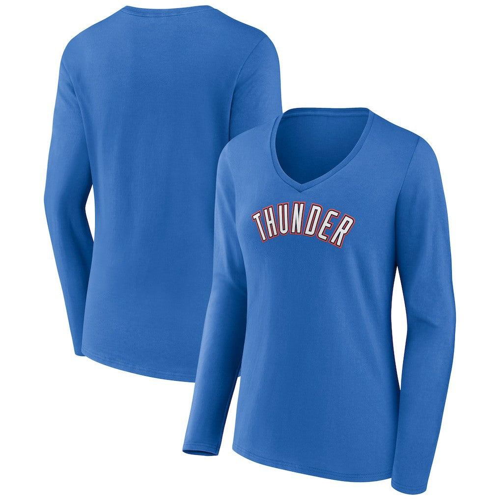 NBA Oklahoma City Thunder Women's Alternate Logo V-Neck Long Sleeve T-Shirt
