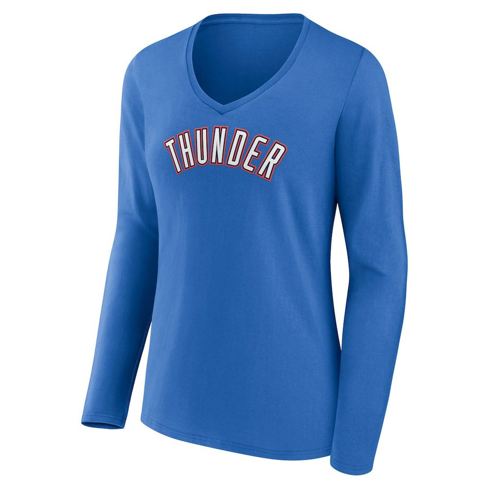NBA Oklahoma City Thunder Women's Alternate Logo V-Neck Long Sleeve T-Shirt
