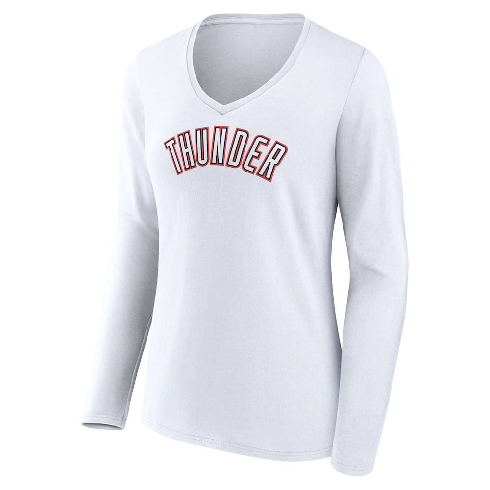 NBA Oklahoma City Thunder Women's Alternate Logo V-Neck Long Sleeve T-Shirt
