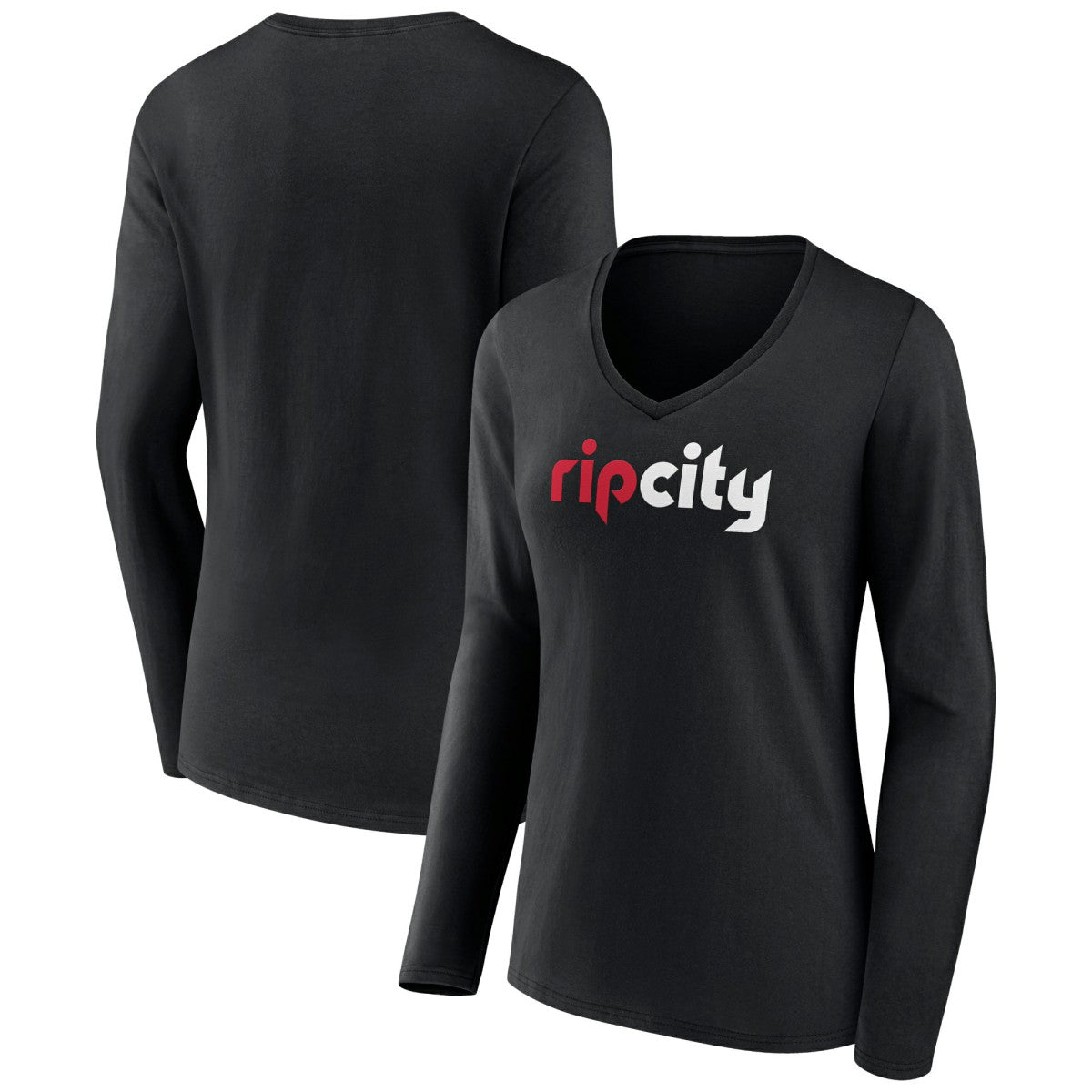 NBA Portland Trail Blazers Women's Alternate Logo V-Neck Long Sleeve T-Shirt