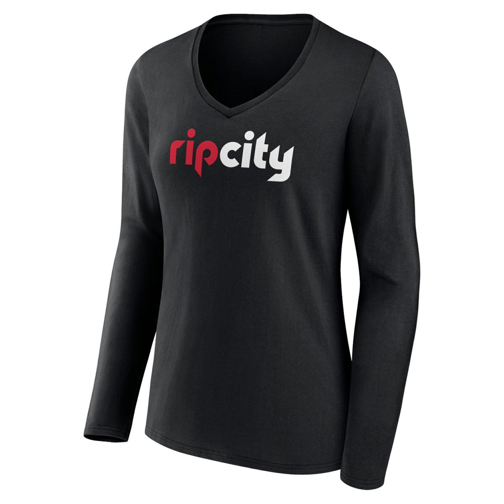 NBA Portland Trail Blazers Women's Alternate Logo V-Neck Long Sleeve T-Shirt
