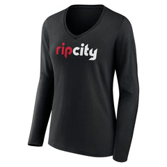 NBA Portland Trail Blazers Women's Alternate Logo V-Neck Long Sleeve T-Shirt