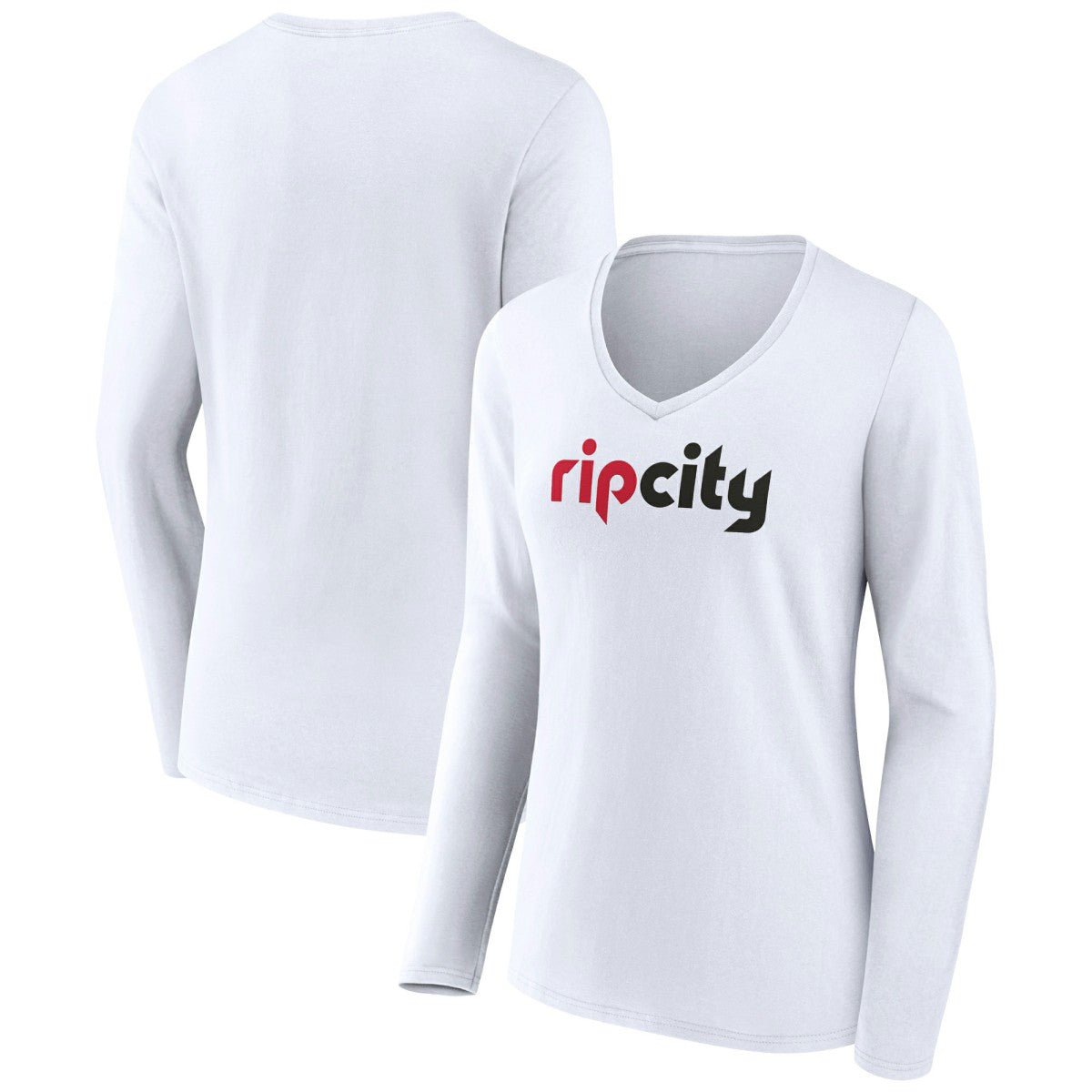 NBA Portland Trail Blazers Women's Alternate Logo V-Neck Long Sleeve T-Shirt