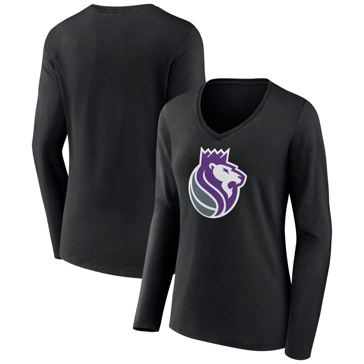 NBA Sacramento Kings Women's Alternate Logo V-Neck Long Sleeve T-Shirt