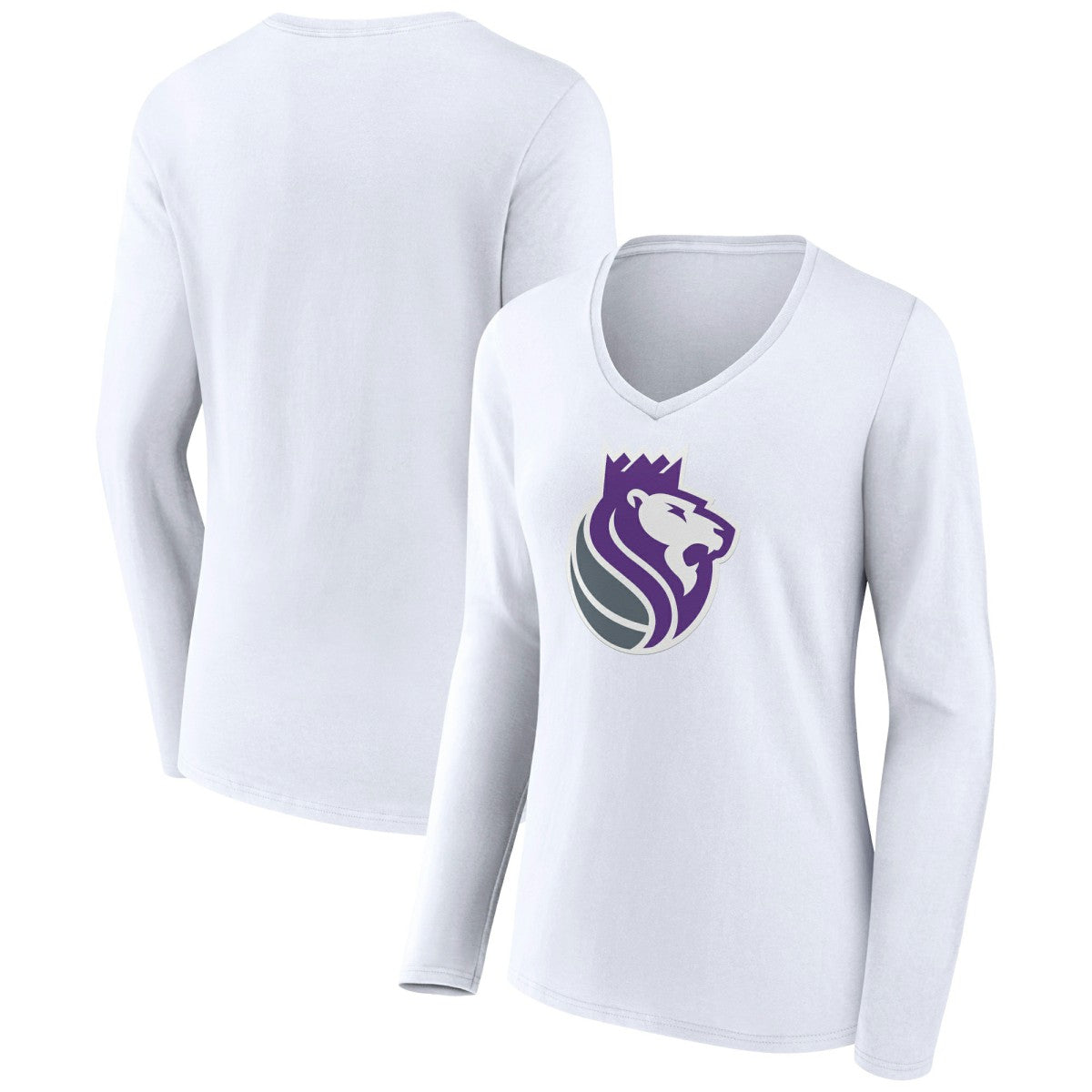 NBA Sacramento Kings Women's Alternate Logo V-Neck Long Sleeve T-Shirt