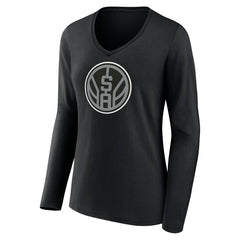 NBA San Antonio Spurs Women's Alternate Logo V-Neck Long Sleeve T-Shirt