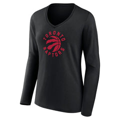 NBA Toronto Raptors Women's Alternate Logo V-Neck Long Sleeve T-Shirt