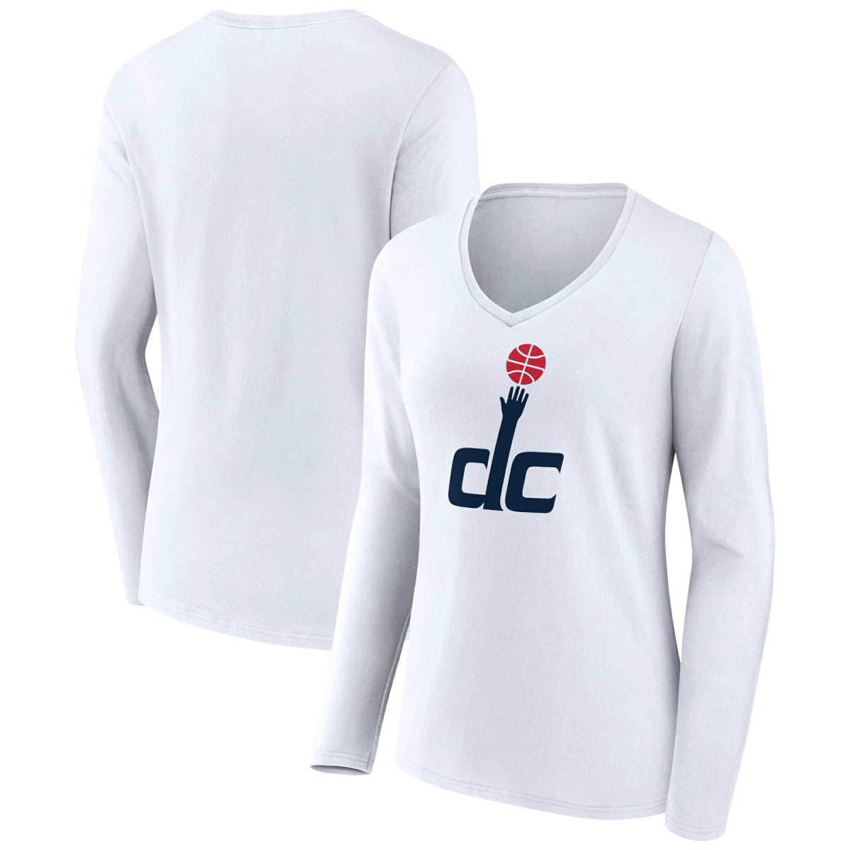 NBA Washington Wizards Women's Alternate Logo V-Neck Long Sleeve T-Shirt