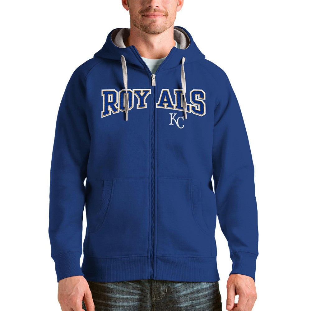 MLB Kansas City Royals Antigua Team Logo Victory Full-Zip Hoodie