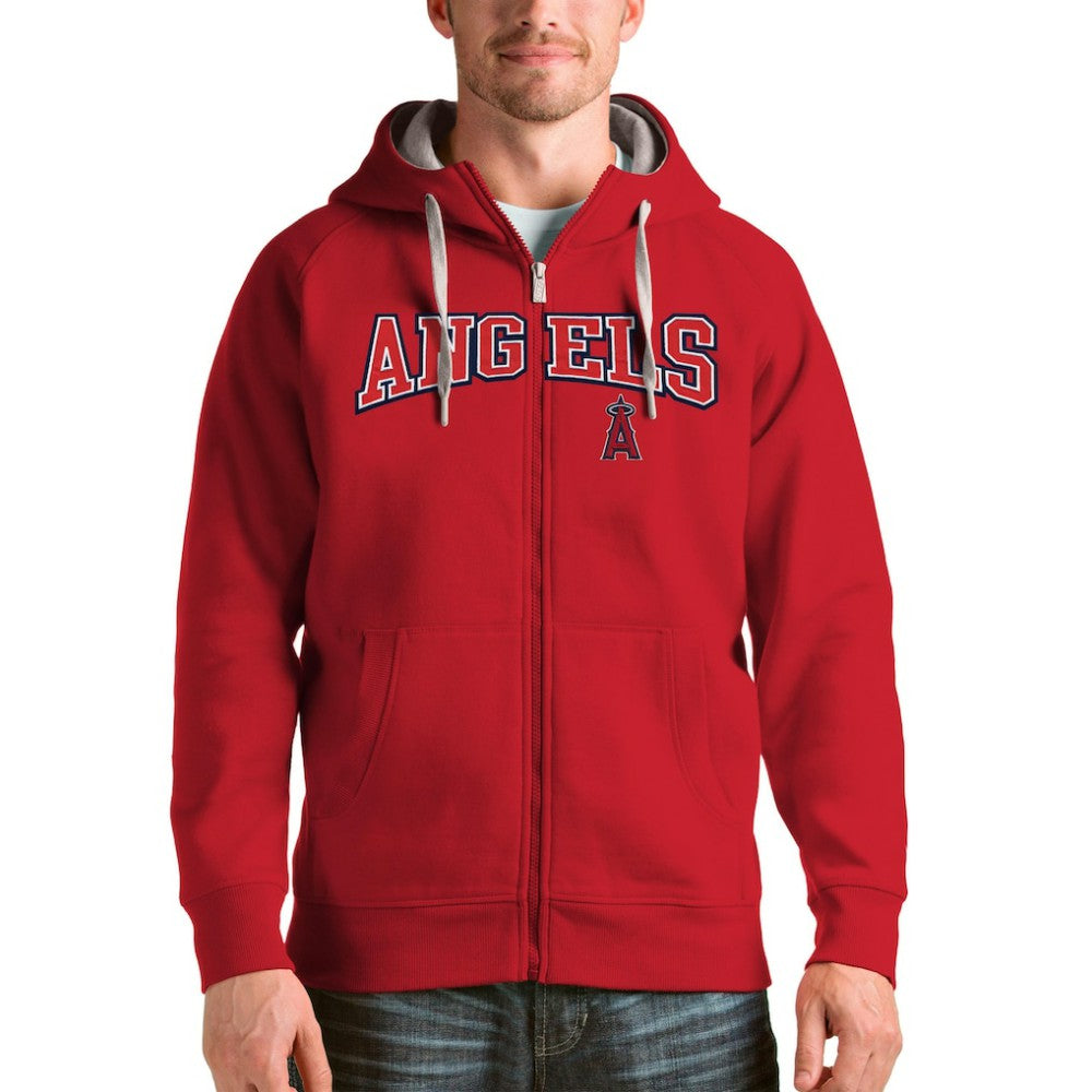 MLB Los Angeles Angels Antigua Team Logo Victory Full-Zip Hoodie