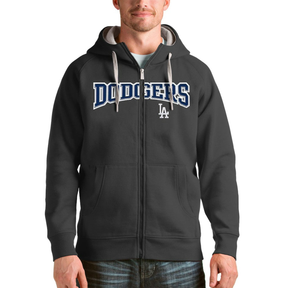 MLB Los Angeles Dodgers Antigua Team Logo Victory Full-Zip Hoodie