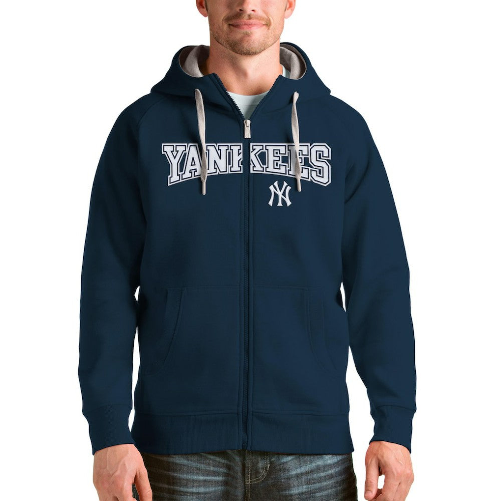 MLB New York Yankees Antigua Team Logo Victory Full-Zip Hoodie