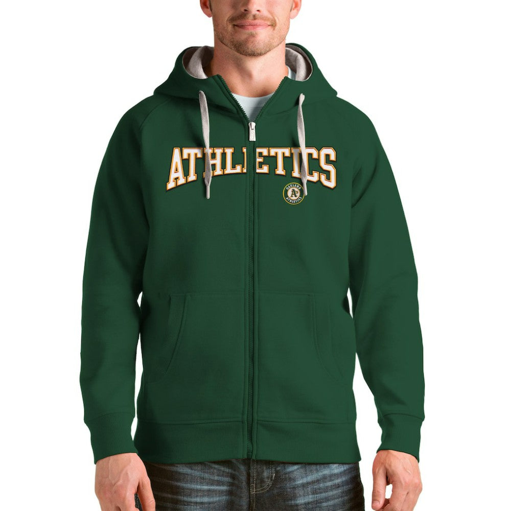 MLB Athletics Antigua Team Logo Victory Full-Zip Hoodie