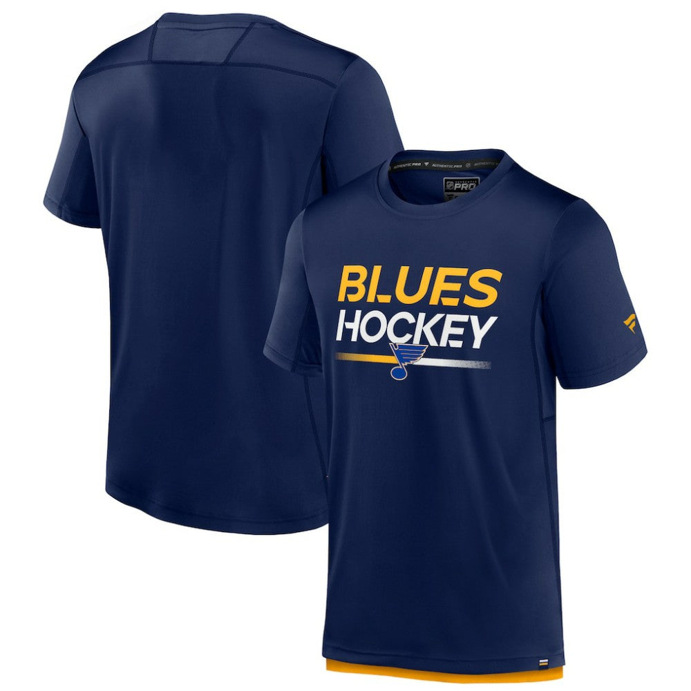 NHL Navy St. Louis Blues Fanatics Authentic Pro Tech T-Shirt