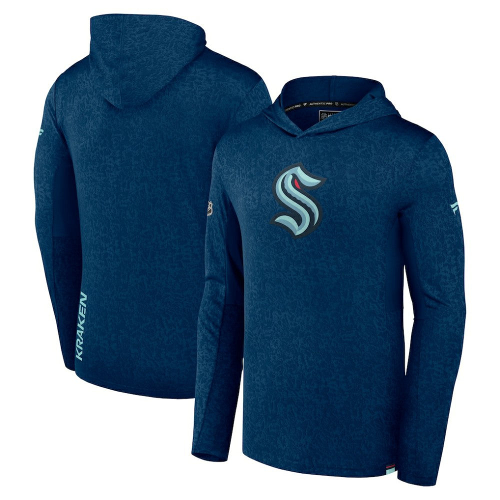 NHL Deep Sea Blue Seattle Kraken Fanatics Authentic Pro Lightweight Pullover Hoodie