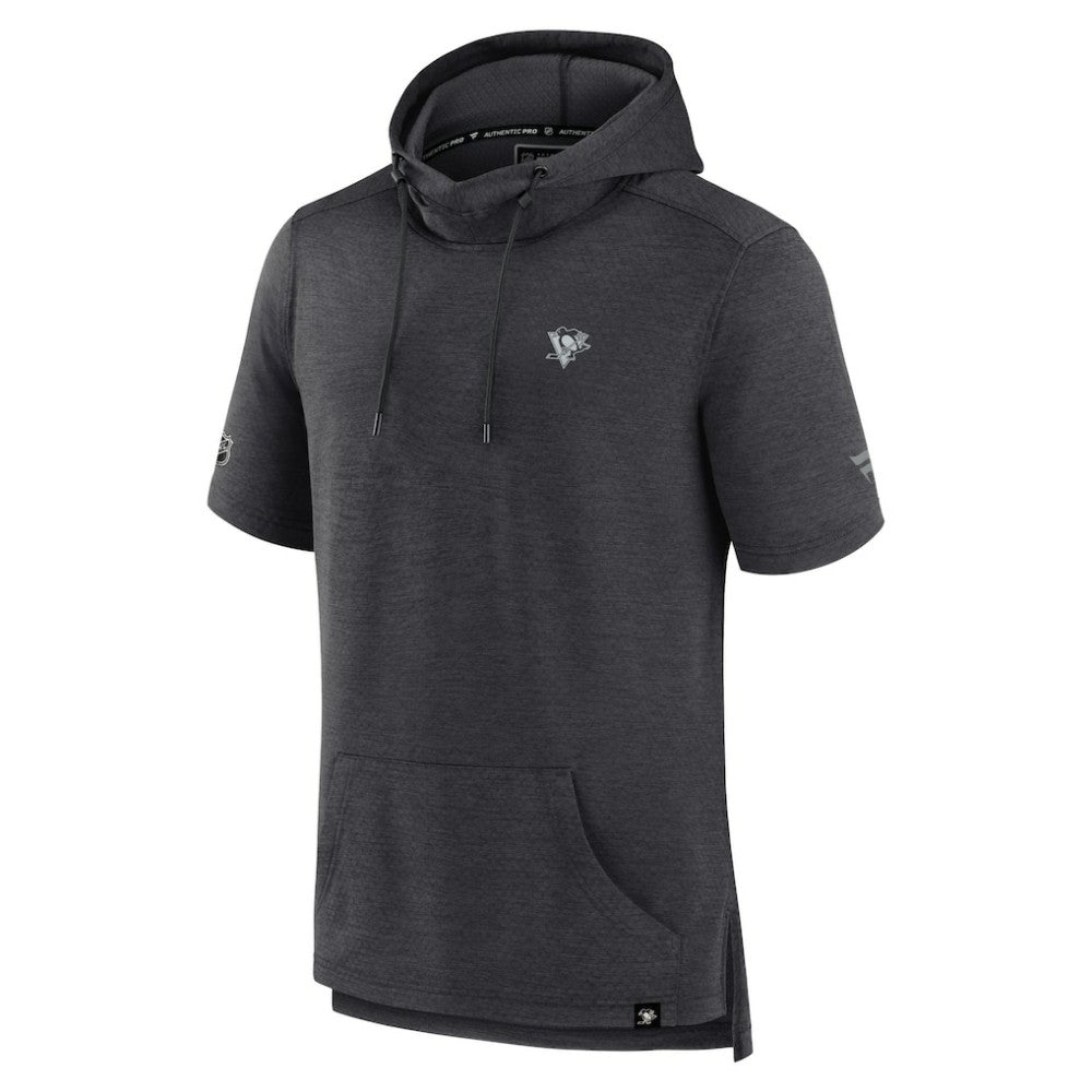 NHL Heather Charcoal Pittsburgh Penguins Fanatics Authentic Pro Short Sleeve Pullover Hoodie