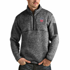 USMNT Antigua Fortune Quarter-Zip Pullover Jacket -  Heather Charcoal