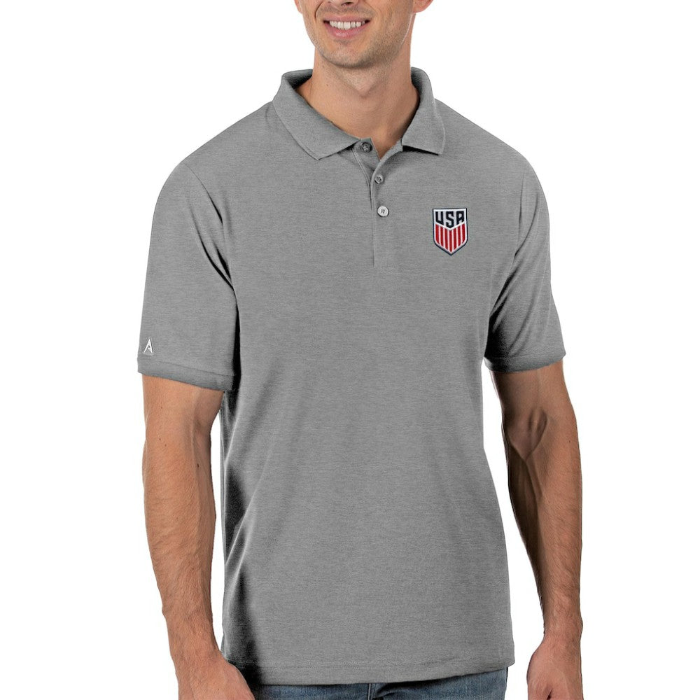 USMNT Antigua Legacy Pique Polo -  Gray