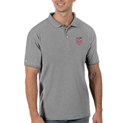 USMNT Antigua Legacy Pique Polo -  Gray