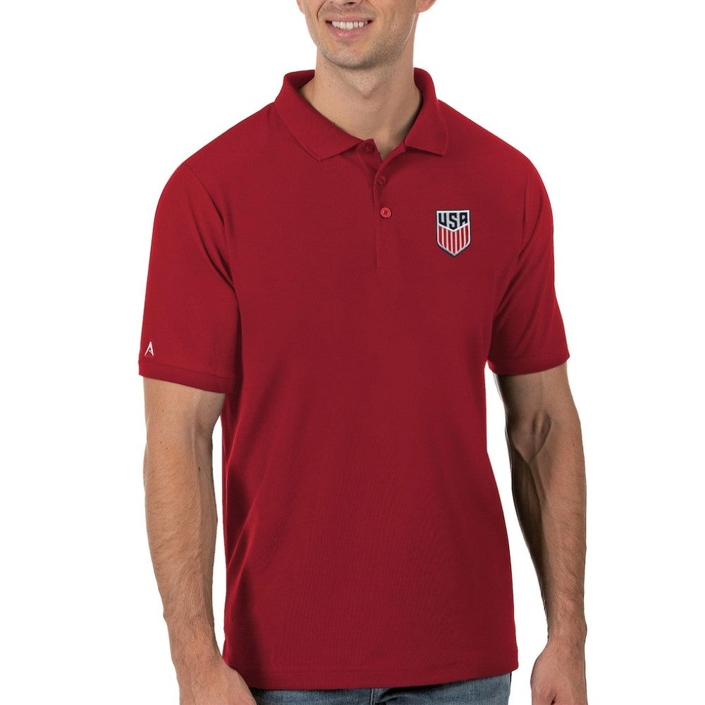 USMNT Antigua Legacy Pique Polo -  Red