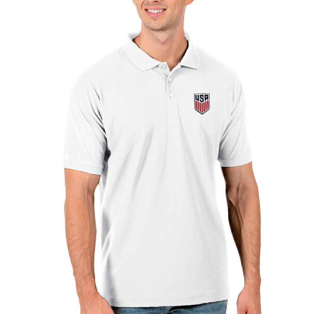 USMNT Antigua Legacy Pique Polo -  White