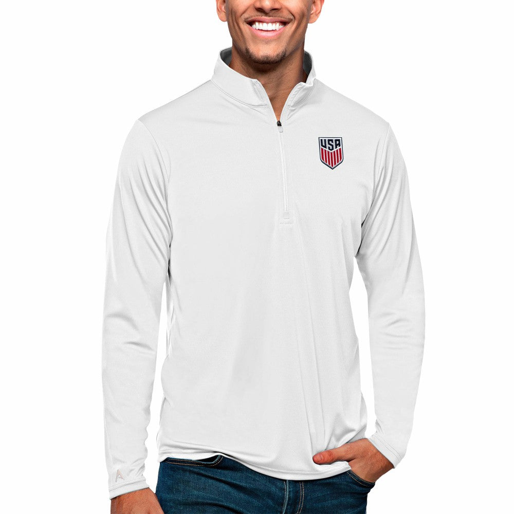 USMNT Antigua Tribute Quarter-Zip Pullover Top -  White