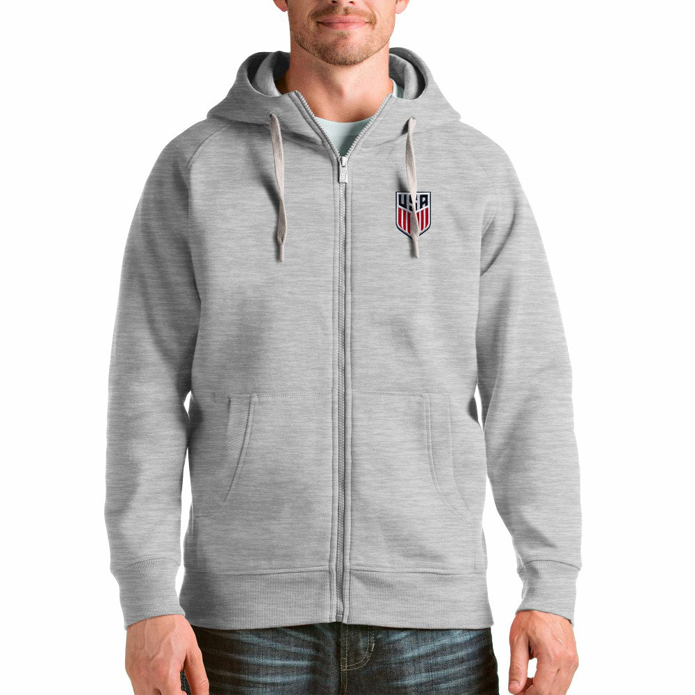 USMNT Antigua Victory Full-Zip Hoodie -  Gray