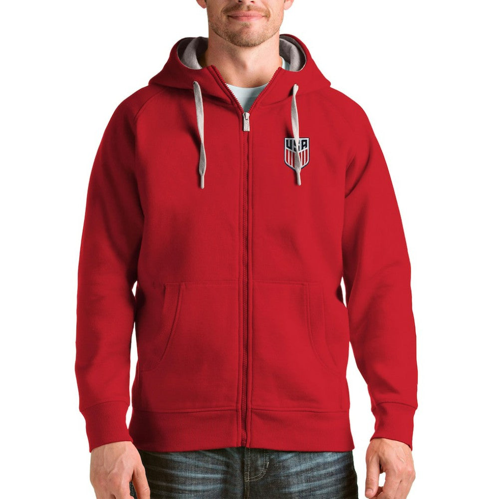 USMNT Antigua Victory Full-Zip Hoodie -  Red