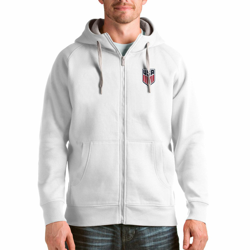 USMNT Antigua Victory Full-Zip Hoodie -  White