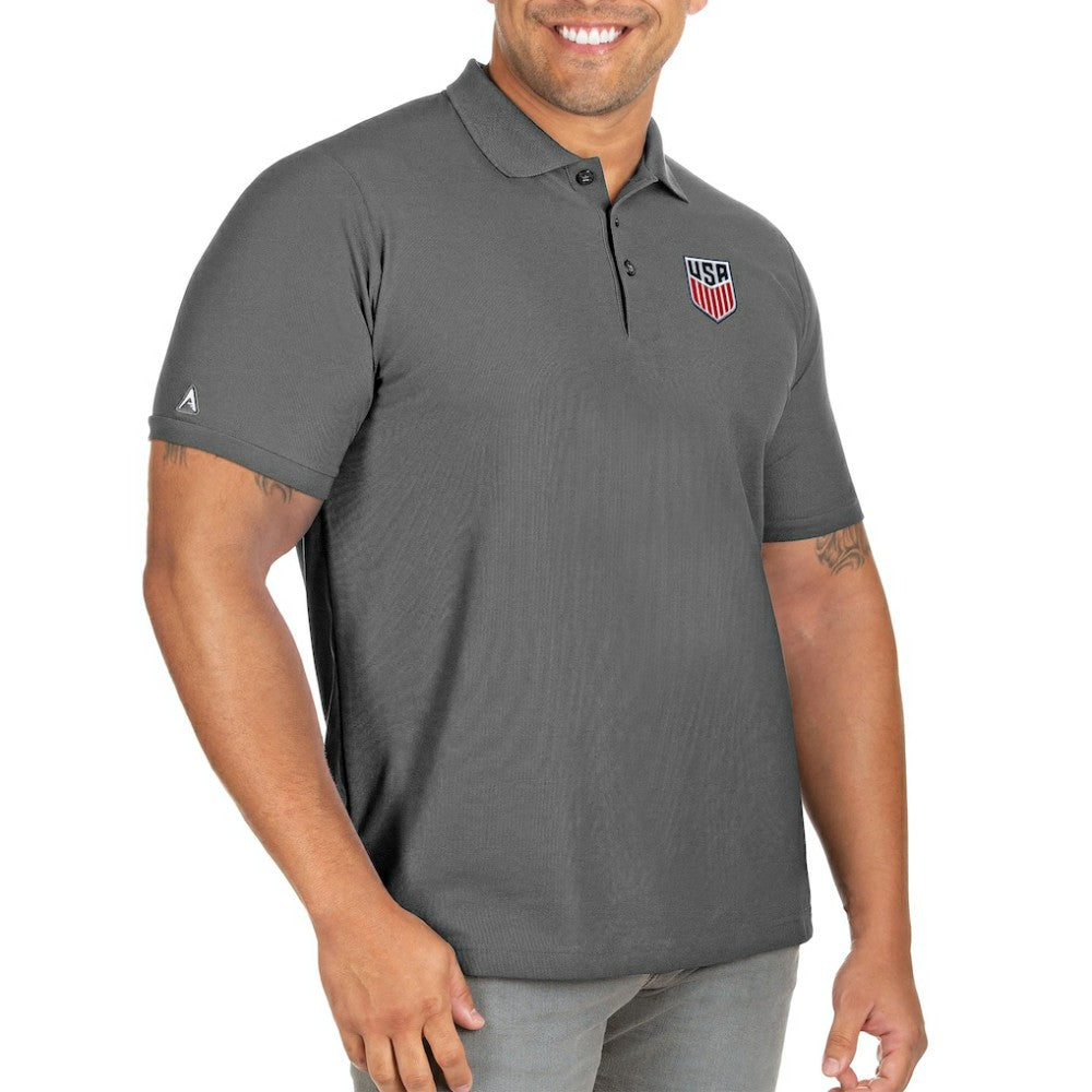 USMNT Antigua Legacy Pique Big & Tall Polo -  Charcoal
