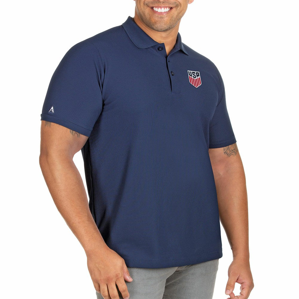 USMNT Antigua Legacy Pique Big & Tall Polo -  Navy