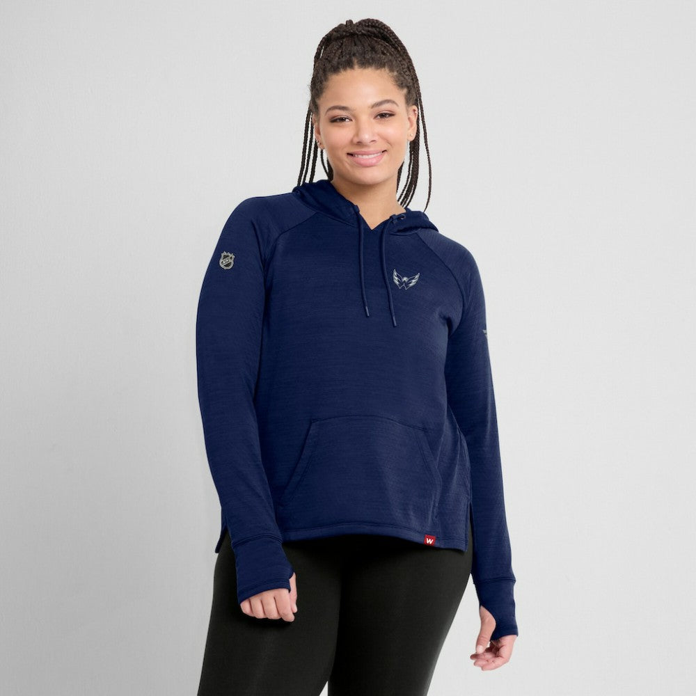 NHL Heather Navy Washington Capitals Fanatics Women's Authentic Pro Pullover Hoodie