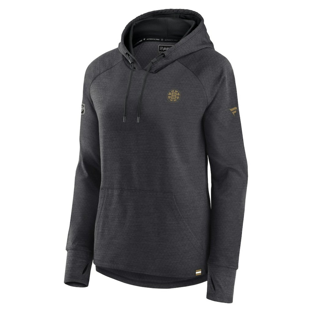 NHL Heather Charcoal Boston Bruins Fanatics Women's Authentic Pro Pullover Hoodie