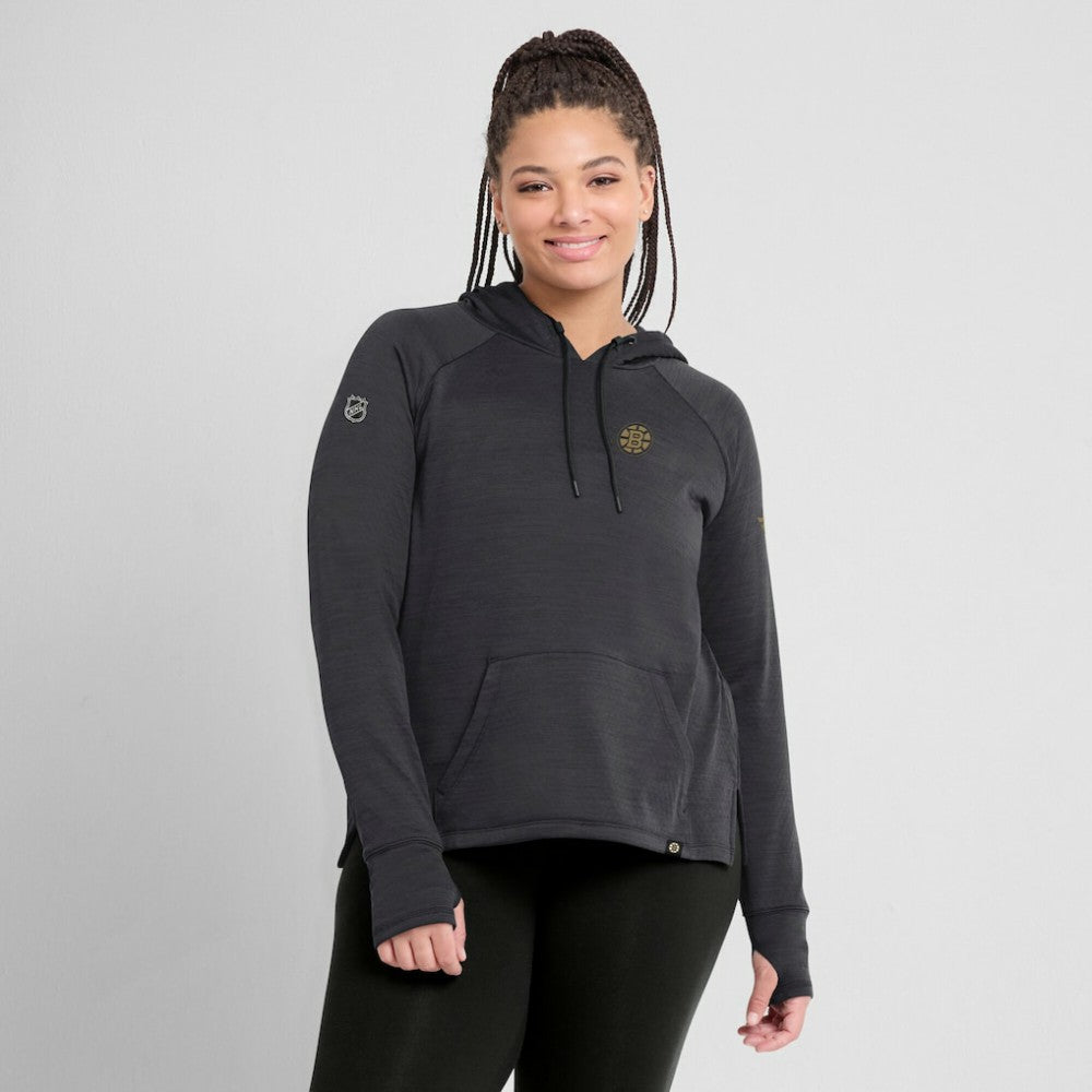 NHL Heather Charcoal Boston Bruins Fanatics Women's Authentic Pro Pullover Hoodie