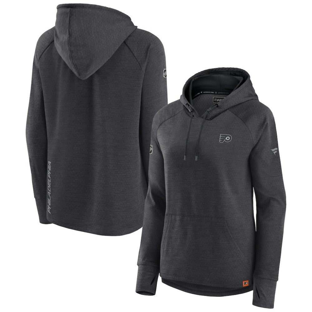 NHL Heather Charcoal Philadelphia Flyers Fanatics Women's Authentic Pro Pullover Hoodie