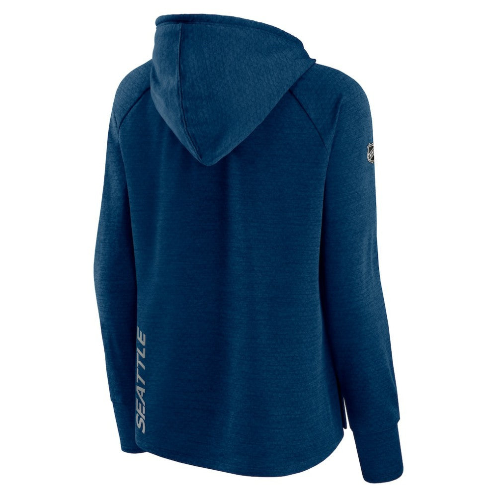 NHL Heather Deep Sea Blue Seattle Kraken Fanatics Women's Authentic Pro Pullover Hoodie