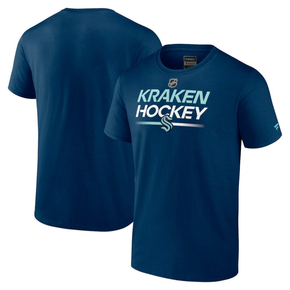 NHL Navy Seattle Kraken Fanatics Authentic Pro Primary T-Shirt