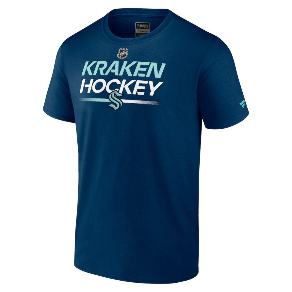 NHL Navy Seattle Kraken Fanatics Authentic Pro Primary T-Shirt