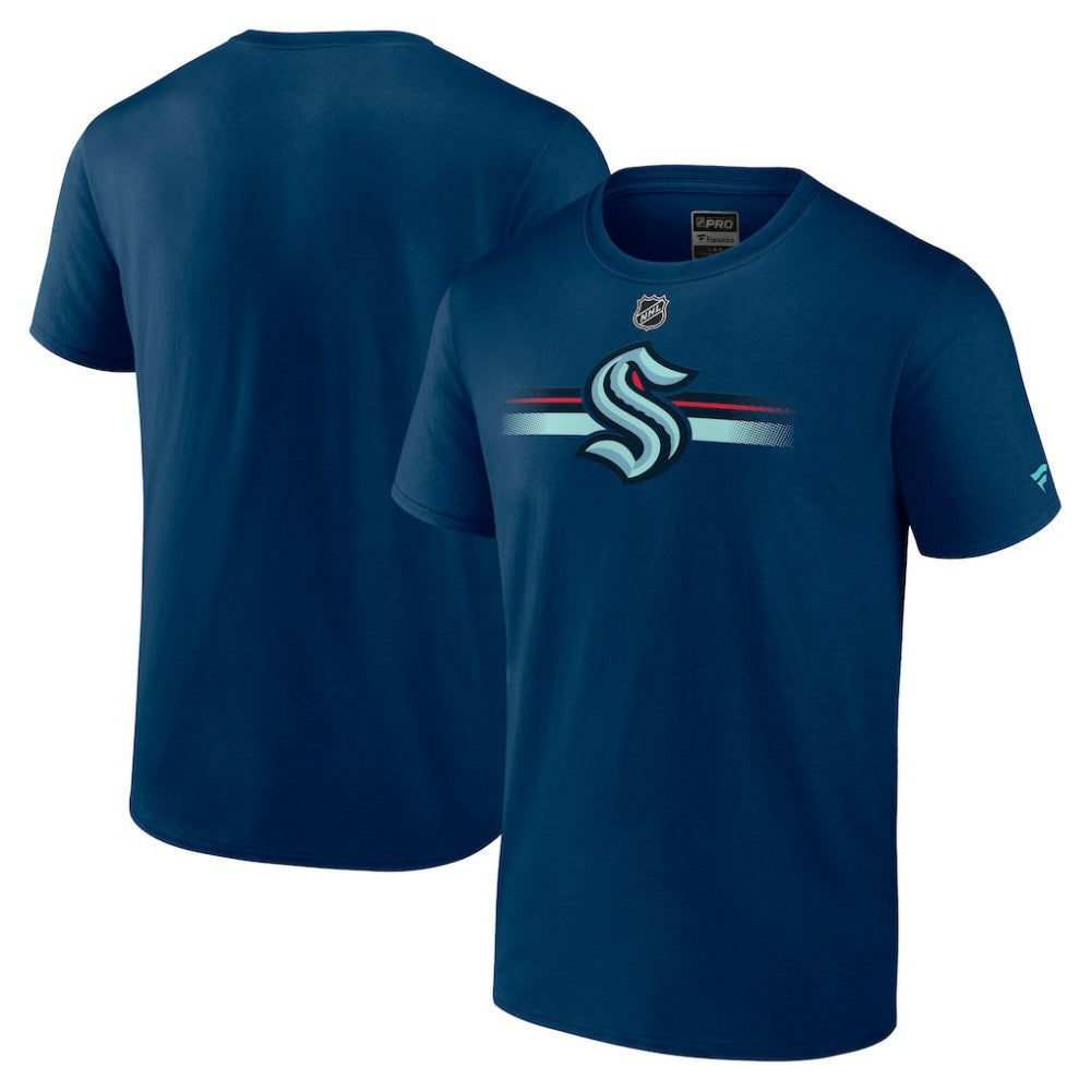 NHL Deep Sea Blue Seattle Kraken Fanatics Authentic Pro Secondary Logo T-Shirt