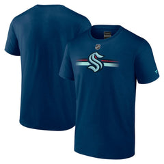 NHL Deep Sea Blue Seattle Kraken Fanatics Authentic Pro Secondary Logo T-Shirt