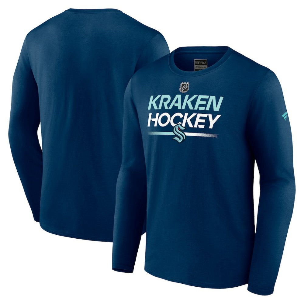 NHL Deep Sea Blue Seattle Kraken Fanatics Authentic Pro Primary Long Sleeve T-Shirt