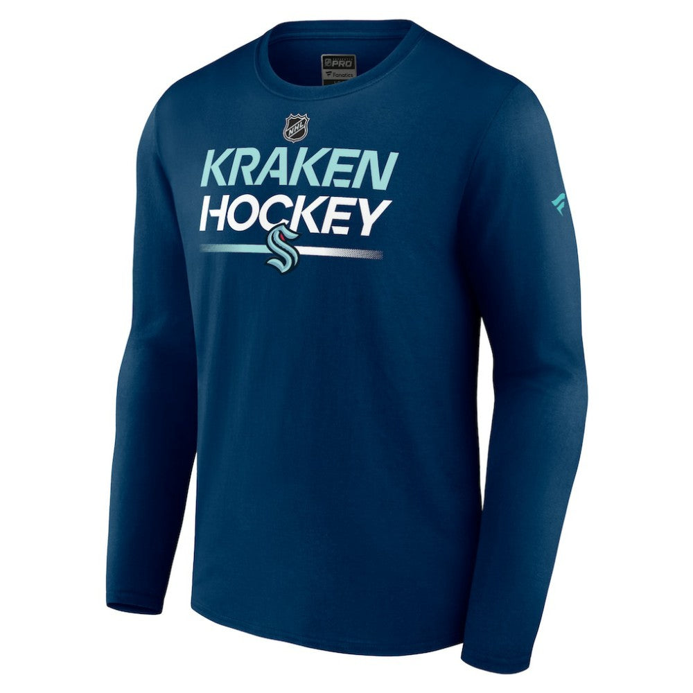 NHL Deep Sea Blue Seattle Kraken Fanatics Authentic Pro Primary Long Sleeve T-Shirt