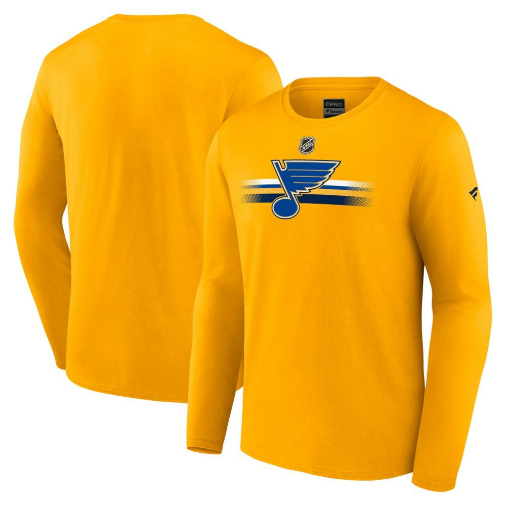 NHL Gold St. Louis Blues Fanatics Authentic Pro Primary Long Sleeve T-Shirt