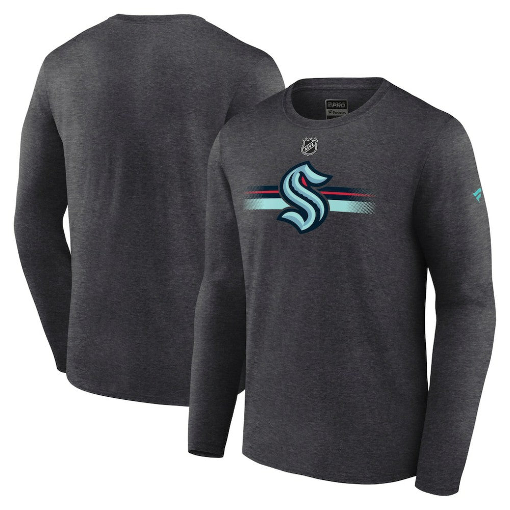 NHL Heather Charcoal Seattle Kraken Fanatics Authentic Pro Secondary Long Sleeve T-Shirt
